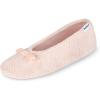 imageisotoner Womens Diamond Microterry Gemma Ballerina SlippersSuede Sole with Memory Foam Comfort Machine WashableEvening Sand Diamond