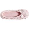 imageisotoner Womens Embroidered Terry Ballerina SlippersPink Soft Tie Bow