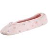 imageisotoner Womens Embroidered Terry Ballerina SlippersPink Soft Tie Bow