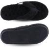 imageisotoner Womens Cozy Plush Terry Knit Joey Flip Flop Slippers with Enhanced Heel Support and Memory Foam ComfortBlack