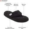 imageisotoner Womens Cozy Plush Terry Knit Joey Flip Flop Slippers with Enhanced Heel Support and Memory Foam ComfortBlack
