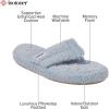 imageisotoner Womens Cozy Plush Terry Knit Joey Flip Flop Slippers with Enhanced Heel Support and Memory Foam ComfortBlue Fog