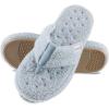 imageisotoner Womens Cozy Plush Terry Knit Joey Flip Flop Slippers with Enhanced Heel Support and Memory Foam ComfortBlue Fog