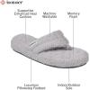 imageisotoner Womens Cozy Plush Terry Knit Joey Flip Flop Slippers with Enhanced Heel Support and Memory Foam ComfortLight Grey