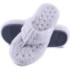 imageisotoner Womens Cozy Plush Terry Knit Joey Flip Flop Slippers with Enhanced Heel Support and Memory Foam ComfortLight Grey