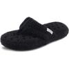 imageisotoner Womens Cozy Plush Terry Knit Joey Flip Flop Slippers with Enhanced Heel Support and Memory Foam ComfortBlack