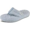 imageisotoner Womens Cozy Plush Terry Knit Joey Flip Flop Slippers with Enhanced Heel Support and Memory Foam ComfortBlue Fog