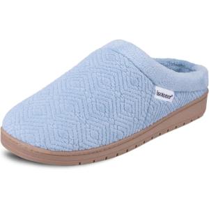 imageisotoner Womens IndoorOutdoor Slipon Diamond Microterry Gemma Clog Slippers with Memory Foam ComfortBlue Fog