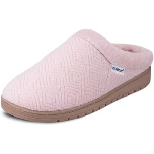 imageisotoner Womens IndoorOutdoor Slipon Diamond Microterry Gemma Clog Slippers with Memory Foam ComfortEvening Sand