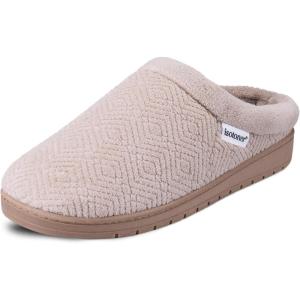 imageisotoner Womens IndoorOutdoor Slipon Diamond Microterry Gemma Clog Slippers with Memory Foam ComfortTaupe