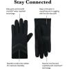 imageisotoner womens Water Repellent Shortie Spandex Touchscreen Gloves With Rib Knit CuffBlack Heather