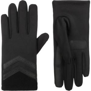 imageisotoner womens Water Repellent Shortie Spandex Touchscreen Gloves With Rib Knit CuffBlack