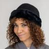 imageIsotoner Womens Water Repellent Microsuede Cap with Faux Fur TrimBlack