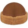 imageIsotoner Womens Water Repellent Microsuede Cap with Faux Fur TrimCognac