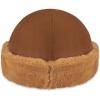 imageIsotoner Womens Water Repellent Microsuede Cap with Faux Fur TrimCognac