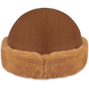 imageIsotoner Womens Water Repellent Microsuede Cap with Faux Fur TrimCognac