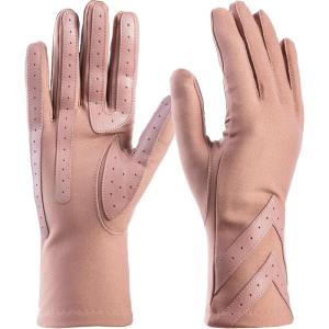 imageisotoner womens Spandex Touchscreen Cold Weather Gloves With Warm Fleece Lining and Chevron DetailsLight Pink