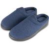 imageisotoner mens IndoorOutdoor Heathered Knit Brady Clog Slippers With Memory Foam Comfort and Heel SupportNavy Blue