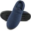 imageisotoner mens IndoorOutdoor Heathered Knit Brady Clog Slippers With Memory Foam Comfort and Heel SupportNavy Blue