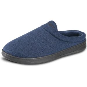 imageisotoner mens IndoorOutdoor Heathered Knit Brady Clog Slippers With Memory Foam Comfort and Heel SupportNavy Blue