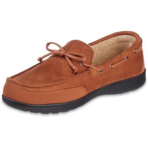 imageisotoner mens IndoorOutdoor Water Repellent Boater Moccasins and Clogs With Memory Foam ComfortCognac