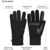 imageisotoner Mens Tech Stretch Touchscreen Texting Double Lined Cold Weather Gloves with Water Repellent TechnologyDark Charcoal Heather