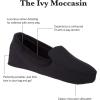 imageisotoner Womens Contoured Ivy Spandex Velour Moc Slipper with Suede SoleNavy Blue