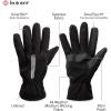 imageisotoner mens Moisture Wicking Reflective Touchscreen Gloves With Gathered WristBlack