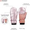imageisotoner womens Water Repellent Touchscreen Iridescent Sleekheat Gloves and Flip Top MittensNew Blush