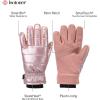 imageisotoner womens Water Repellent Touchscreen Iridescent Sleekheat Gloves and Flip Top MittensNew Blush