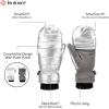 imageisotoner womens Water Repellent Touchscreen Iridescent Sleekheat Gloves and Flip Top MittensSilver