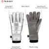 imageisotoner womens Water Repellent Touchscreen Iridescent Sleekheat Gloves and Flip Top MittensSilver