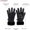 imageisotoner womens Water Repellent Touchscreen Stretch Mya Faux Fur Cuff GlovesBlack