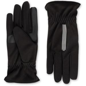 imageisotoner mens Moisture Wicking Reflective Touchscreen Gloves With Gathered WristBlack