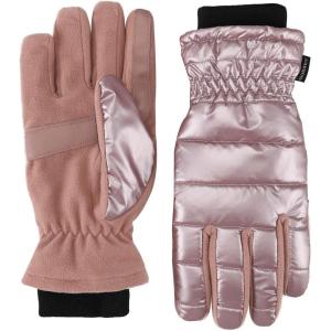 imageisotoner womens Water Repellent Touchscreen Iridescent Sleekheat Gloves and Flip Top MittensNew Blush