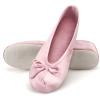 imageisotoner Womens Classic Stretch Satin Ballerina Slippers with Satin and Sequin Bow TieDark Orchid