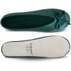 imageisotoner Womens Classic Stretch Satin Ballerina Slippers with Satin and Sequin Bow TieDark Pine