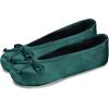 imageisotoner Womens Classic Stretch Satin Ballerina Slippers with Satin and Sequin Bow TieDark Pine