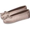 imageisotoner Womens Classic Stretch Satin Ballerina Slippers with Satin and Sequin Bow TieDeep Taupe