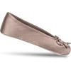 imageisotoner Womens Classic Stretch Satin Ballerina Slippers with Satin and Sequin Bow TieDeep Taupe