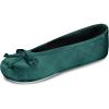 imageisotoner Womens Classic Stretch Satin Ballerina Slippers with Satin and Sequin Bow TieDark Pine