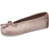 imageisotoner Womens Classic Stretch Satin Ballerina Slippers with Satin and Sequin Bow TieDeep Taupe