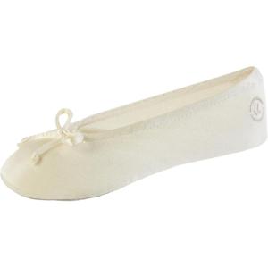 imageisotoner Womens Classic Stretch Satin Ballerina Slippers with Satin and Sequin Bow TieCream