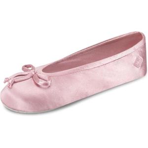 imageisotoner Womens Classic Stretch Satin Ballerina Slippers with Satin and Sequin Bow TieDark Orchid