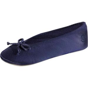 imageisotoner Womens Classic Stretch Satin Ballerina Slippers with Satin and Sequin Bow TieNavy Blue