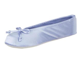 imageisotoner Womens Classic Stretch Satin Ballerina Slippers with Satin and Sequin Bow TiePeriwinkle