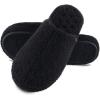 imageisotoner Womens IndoorOutdoor Cozy Plush Terry Knit Clog and Flip Flop Slippers with Memory Foam ComfortBlack