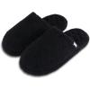 imageisotoner Womens IndoorOutdoor Cozy Plush Terry Knit Clog and Flip Flop Slippers with Memory Foam ComfortBlack