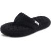 imageisotoner Womens IndoorOutdoor Cozy Plush Terry Knit Clog and Flip Flop Slippers with Memory Foam ComfortBlack