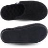 imageisotoner Womens IndoorOutdoor Cozy Plush Terry Knit Clog and Flip Flop Slippers with Memory Foam ComfortBlack